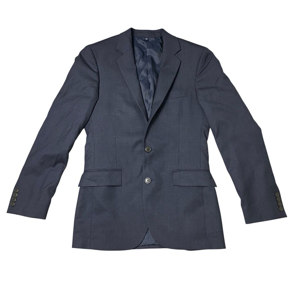 J Crew Suit Jacket Mens 36R Navy Worsted Wool Thompson Slim Fit Formal Blazer - Picture 3 of 16